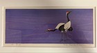 Junichiro Kawakami Japanese Woodblock Print  crane  1999 Signed Framed