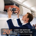 4 Piece Carry On Luggage Set 20 Inch  Expandable Pp Hardshell Suitcase With D   