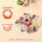 100pcs Glass Bell Flower Beads Rainbow Mix Czech Flower Beads Glass Beads For   