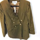 Oleg Cassini Women s Size 14 Olive Green Blazer Jacket Wool Office Career