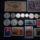 Coins Banknotes Pins Buttons Stamps Roubles 1-50 Kopeks 1961-1991  Soviet Union 
