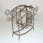 Dollhouse Miniature Metal Wire Fairy Garden Porch Patio Swing Hammock Furniture