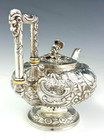 Gorgeous Kirk 11oz Silver Landscape Architectural Teapot Ram s Head 38 Oz