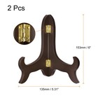 2pcs 6  Easel Plate Holder Wooden Folding Display Stand Brown For Picture Frame