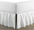  - King Size Ruffled Bed Skirt With Split Corners - 16 King- 16  Drop White