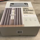100  Blackout 2 Pack Window Curtain Panels 52x84 In Grey Grommet New