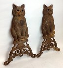 Antique Cast Iron Cat Andrions Victorian Fireplace 17 5  Tall X 10 25  Wide