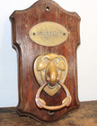 Antique Doorbell Or Knocker German Art Nouveau Brass On Wood Leaf  Dahlquist
