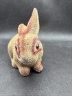 Vintage Coin Bank Flocked Bunny Rabbit Easter Fuzzy Realistic Stopper