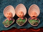 Rare Disney Alice In Wonderland Baby Oysters Ornament Figure Set Of 3 Christmas