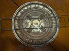 Vintage 8   Tin Metal Stove Pipe Chimney Flue Hole Cover Farm Landscape   bin O