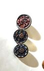 antique Victorian Cleopatra Picture Button Lot - Scenic  Floral  Etched Metal 