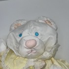 Fisher Price Vtg Puffalump Baby Puppy Bear Mouse Yellow White Bib Rattle Plush