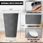 100 Pack 16 Oz Coffee Cups With Lids  Disposable Insulated Hot Cups To Go Paper