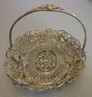 Art Nouveau Sterling Silver Cupid Basket Theodore B Starr Antique Grape Pierced