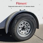 For 14   -16   wheel Steel Round Single Axle Trailer Fenders With Back Plate 2pk