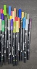 Tombow Abt Dual Brush Tip Marker Pens Lot Of 80  Dynamic Strokes Fine Line  l1 