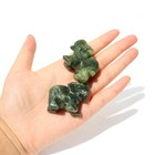Gemstone Elephant Figurines 1pc  Green Jade Stone  Hand Carving Small Elephan   
