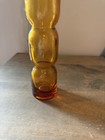 Mcm Style Amber Yellow Glass Segmented Bottle Decanter Cork Stopper 12  Tall