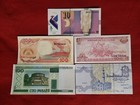 Mixed Lot 5 Different World Paper Money Banknotes Currency Foreign  Unc