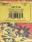 Vintage Caspari Gift Wrap 2 Sheets La Dame A La Licorne French Tapestry New