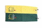 Masters Golf Towels Embroidered With Clips - Green And Yellow 2pc Set