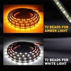 2x 60  Running Board Light Led Side Step Strip Bar White Amber Turn Signal Truck