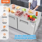 Vevor 60  Commercial Refrigerator Sandwich   Salad Prep Table 16 4 Cu  Ft Fridge