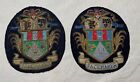 Pair Of 2 Antique 1800s Handmade Pacemaker Coat Of Arms Armorial Patchwork Patch