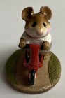 Retired Wee Forest Folk Scooter Mouse M-152 Figurine Box Red Tan Signed Wp 1987