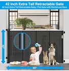 Reinforced 42 Inch Extra Tall Retractable Dog Gate With Reinforced Strips 55 Inc