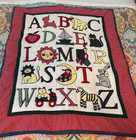 Handmade Embroidered Abc Quilt Baby Blanket Crib Wall Hanging 40x50 Alphabet