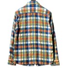 Ues Heavy Flannel Shirt Men s Plaid Workwear Cotton Size 2 Blue Yellow Orange