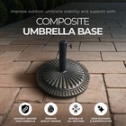 Four Seasons Courtyard 22 Inch Umbrella Base Fits Up To 2  Umbrella Pole  Bronze