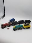 Wooden Railway Engine   Cargo Car Train Lot X7 - Works W Brio  Thomas   Friends