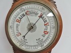 Antique Short   Mason  London Hand Carved Oak Aneroid Barometer  36  Long