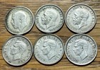 1920-1943 Lot Of 6 Great Britain 500 Fine Silver 3 Pence Coins