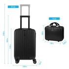 2pcs Luggage Two Piece Rolling Luggage Set Lightweight With Hook 20      14    Black