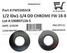  25  1 2  Chrome 18-8 Stainless Steel Flat Washer 1-1 4 Od - Chrome Flat Washers