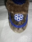 Inuit Eskimo Style Tribal Moccasin Pin Cushion Real Fur Trim 3   x5   