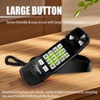 Retro Style Big Button Landline Wall Telephone Classic Black Vintage Phone