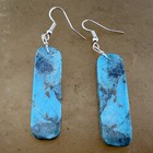 Santo Domingo Pueblo Turquoise Slab Dangle Earrings Native American Jewelry