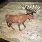 Vintage Flocked Moose Figure Outdoors Hunting Gift Rustic Cabin Lodge Decor 10   