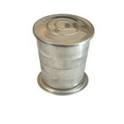 Vintage Collapsible Aluminum Travel Cup With Lid Metal Made In Hong Kong
