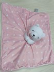 Carters Just One You Pink White Hearts Teddy Bear Baby Security Blanket Lovey