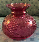 Cranberry Ruffled Grape Lamp Shade With 7 Inch Fitter
