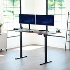 Vivo Electric 83    X 30    Stand Up Desk  Vintage Brown Table Top  Black Frame