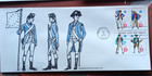 Military Uniforms 1975 Army Navy Marines Militia Set 5 Meisels Hand Colored Fdcs