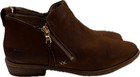 Ugg Leather Boots Ankle Booties Shoes Women   s Size 11 Brown Zip Up Glee 1020262