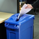Rubbermaid Slim Jim Blue Rectangular Recycling Lid With Mixed Slot Recycle